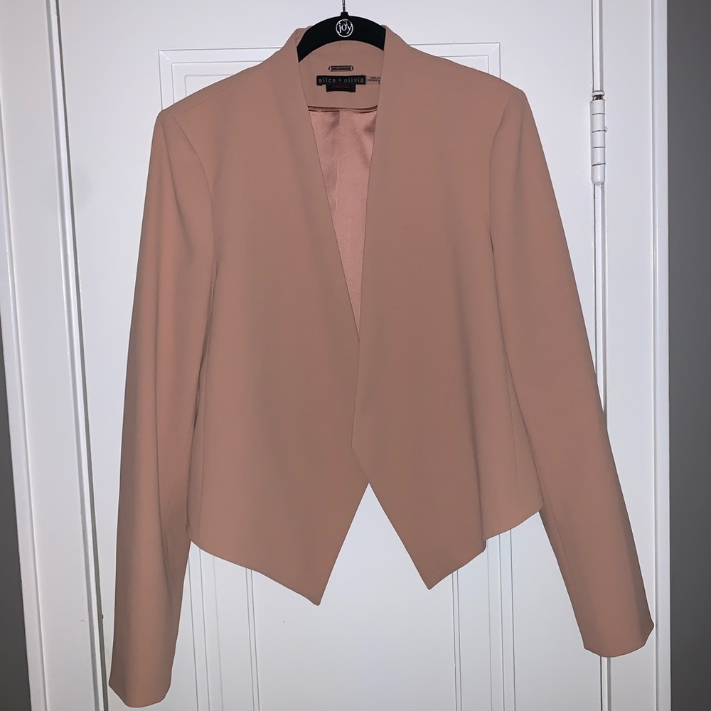 Alice & Olivia Cropped Collarless Jacket